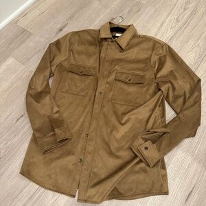Seven Diamonds Mens L Faux Suede button down